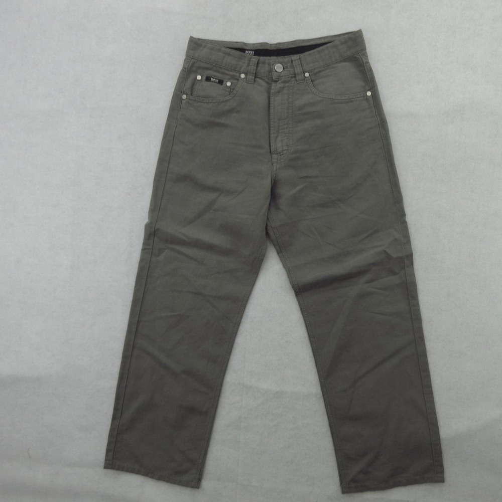 Hugo Boss Pants Mens 31x26 Gray Alabama Linen Blend 5 Pocket Chino Casual